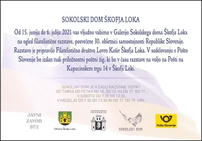FILATELISTIČNA RAZSTAVA 30 LET SAMOSTOJNOSTI REPUBLIKE SLOVENIJE